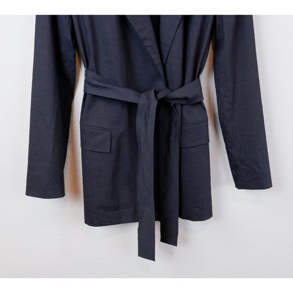 NEW Theory Womens Concord Eco Crunch Wash Linen Blend Belt Blazer, size 2 - Picture 5 of 16